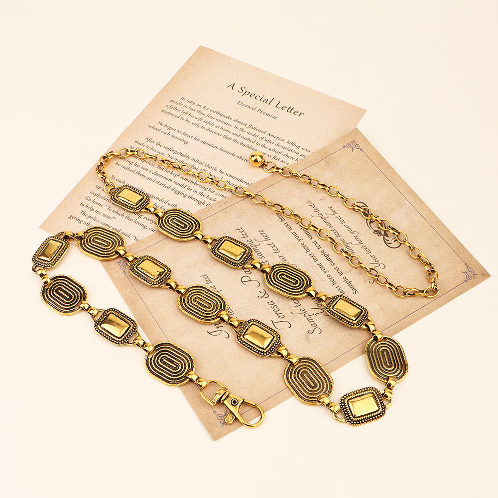 This European and American Cross Border Waist Chain is perfect for adding an elegant, boho edge to any outfit. Crafted with a thin metal chain, it is the perfect versatile belt for stylishly making a statement.