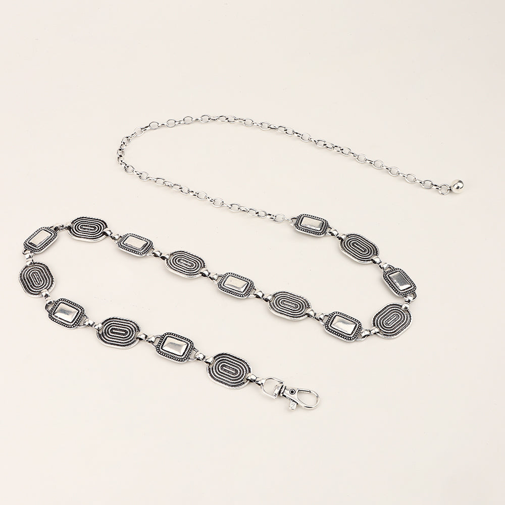 This European and American Cross Border Waist Chain is perfect for adding an elegant, boho edge to any outfit. Crafted with a thin metal chain, it is the perfect versatile belt for stylishly making a statement.
