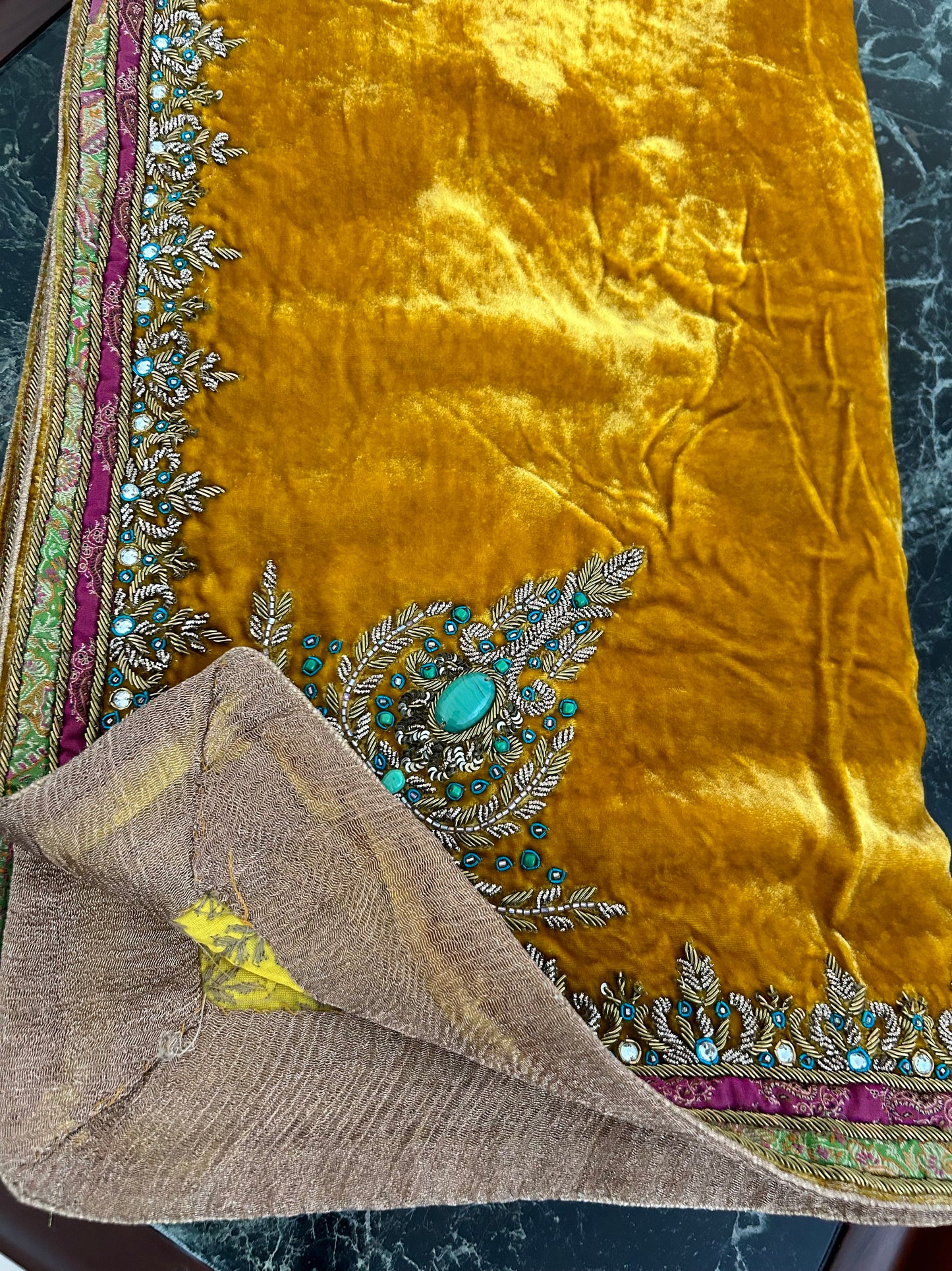 Vintage Silk Velvet Shawl