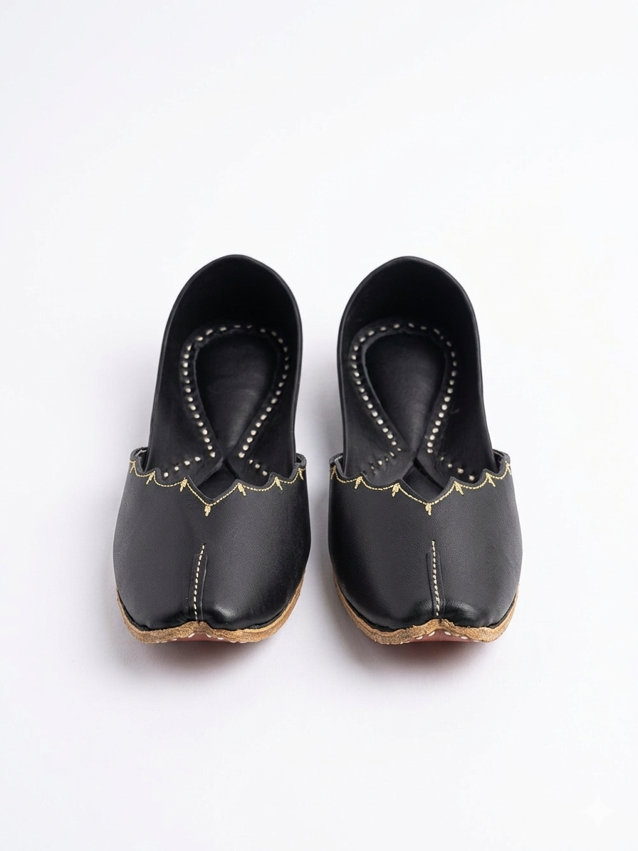 Womens Mat Black Jutti
