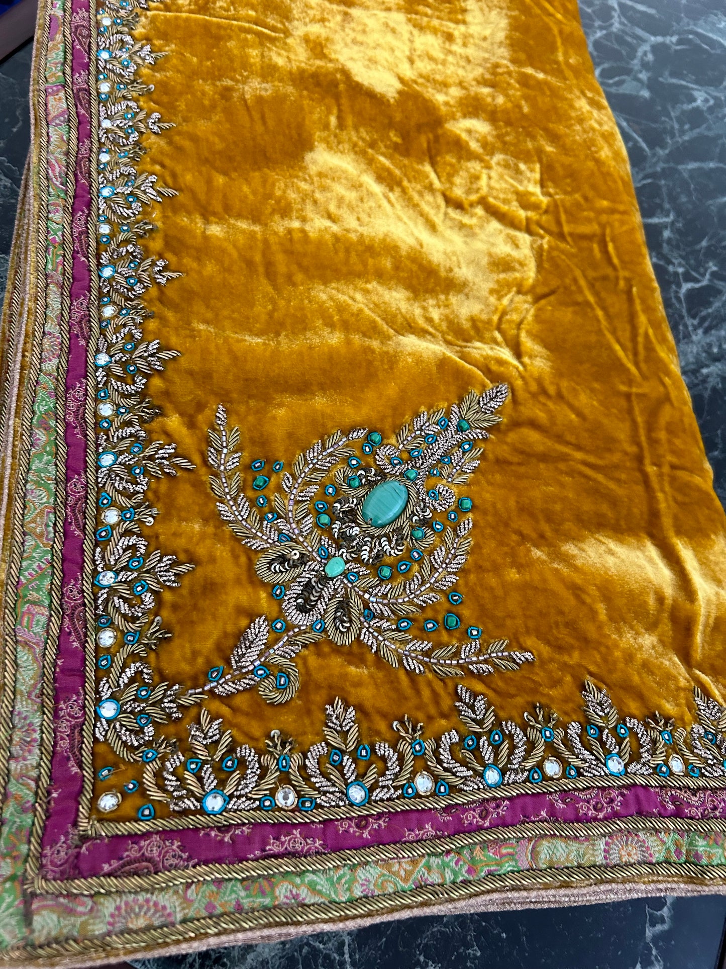 Vintage Silk Velvet Shawl