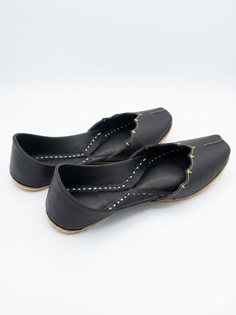 Womens Mat Black Jutti