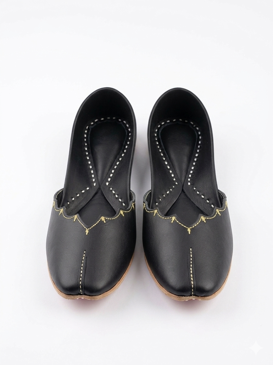 Womens Mat Black Jutti