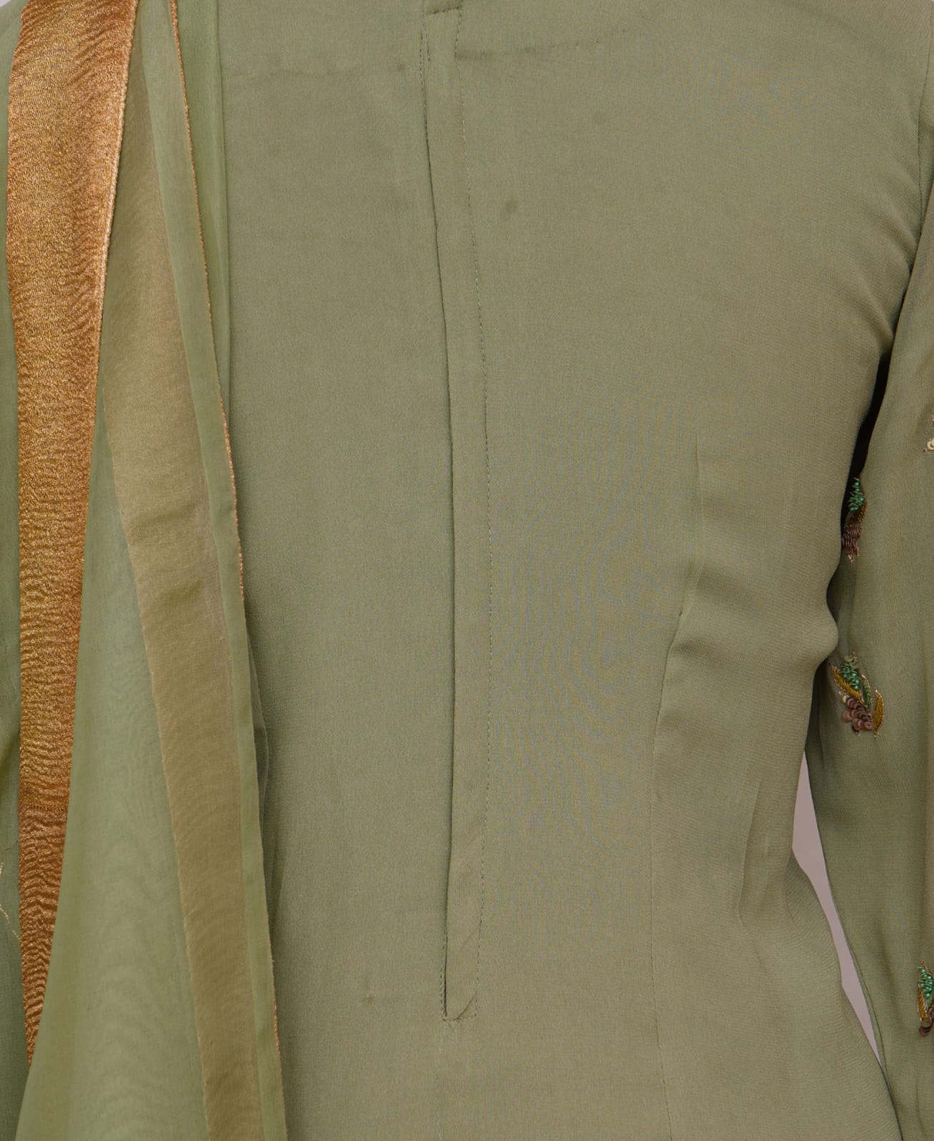 Sage Green Hand Embroidered Suit Set Breatheenmoda