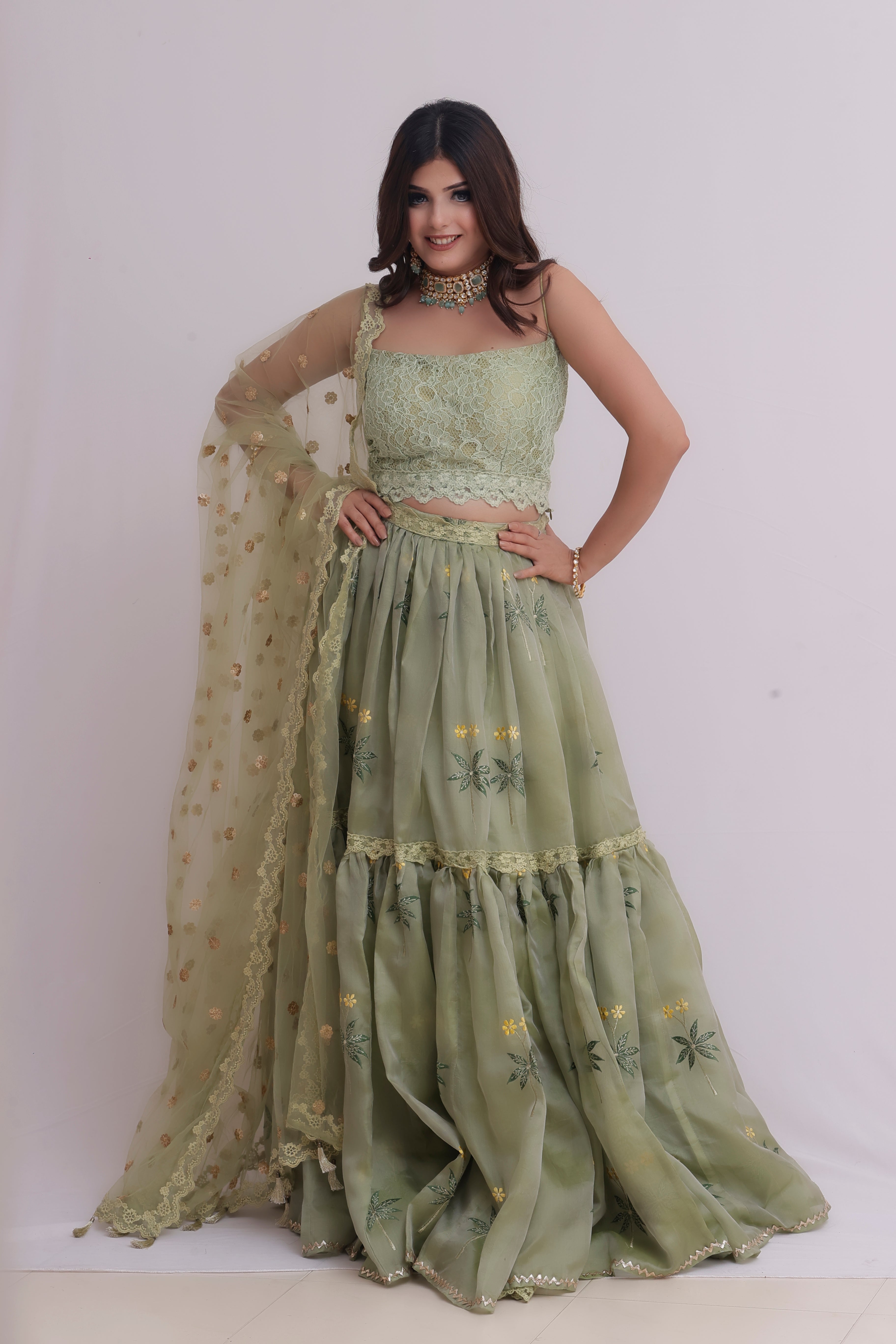Amazing 💕😍 Lehenga colors Pistachio green and Peach | Indian bridesmaid  dresses, Desi wedding dresses, Indian bridesmaid
